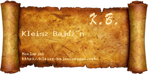 Kleisz Baján névjegykártya